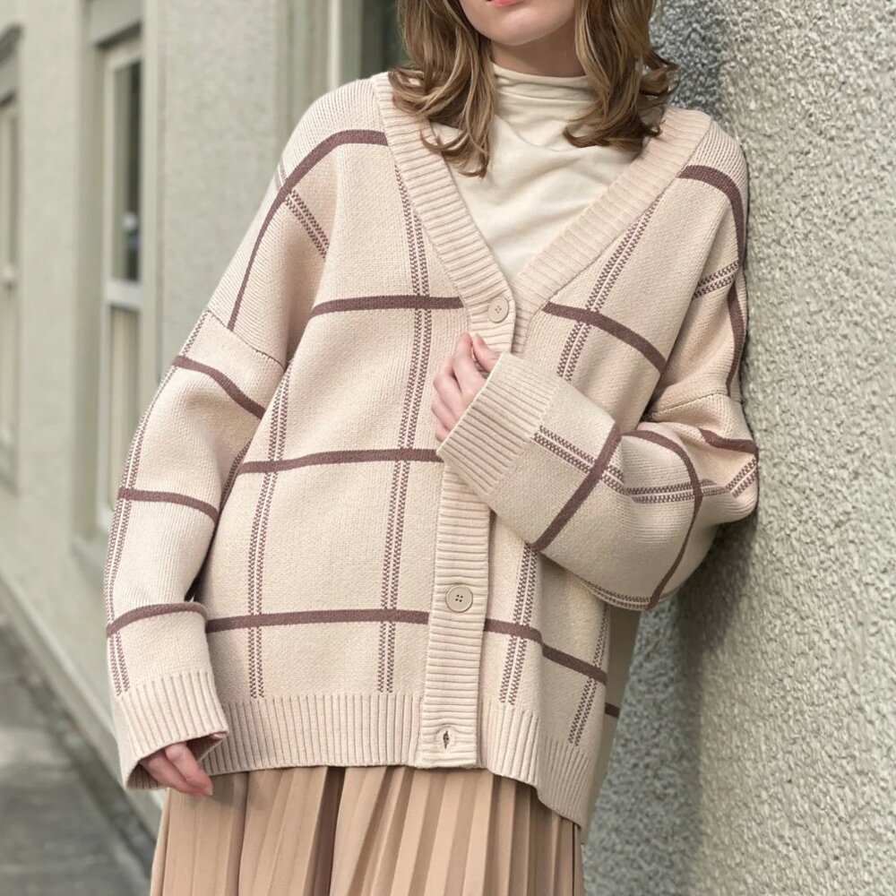 Oak + Fort Brown Oversized Plaid Cardigan